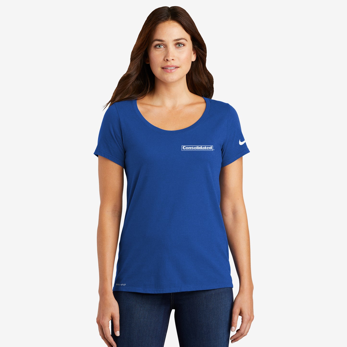 Nike Ladies Dri-FIT Cotton/Poly Scoop Neck Tee